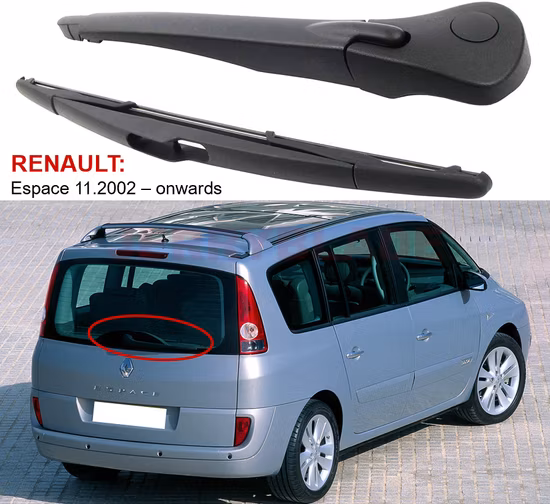 Jerryblade Renault Espace IV 2002- Braccio e spazzola del tergicristallo posteriore Braccio e spazzola del tergicristallo posteriore per Renault Espace 4 IV Jk OE7701047871, 7700433319